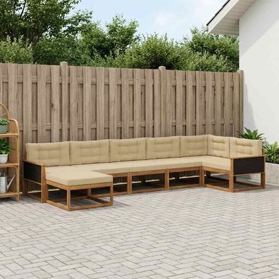 vidaXL Outdoor-Sofagarnitur 7 stk. Natur und Beige