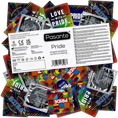 Pasante Kondome Gay Pride 144 Pack, konisch