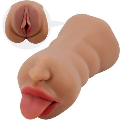 Crazy Bull Sarah Doppelmasturbator Mund und Vagina aus TPR