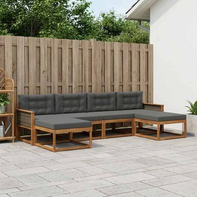 vidaXL Outdoor-Sofagarnitur 6 stk. Natur und Anthrazit