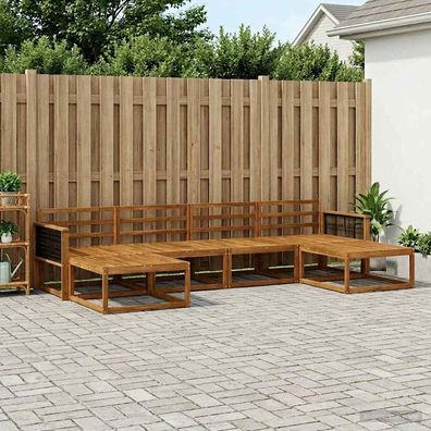 vidaXL Outdoor-Sofagarnitur 6 stk. Natur Massivholz Akazie