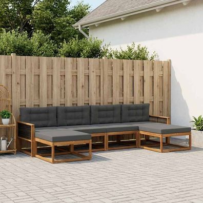 vidaXL Outdoor-Sofagarnitur 6 stk. Natur und Anthrazit