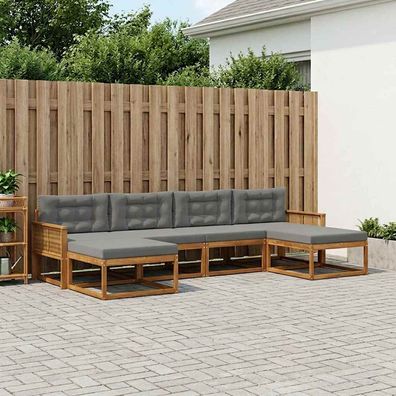 vidaXL Outdoor-Sofagarnitur 6 stk. Natur und Anthrazit
