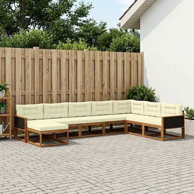 vidaXL Outdoor-Sofagarnitur 8 stk. Natur und Creme