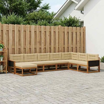 vidaXL Outdoor-Sofagarnitur 8 stk. Natur und Beige