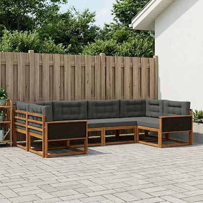 vidaXL Outdoor-Sofagarnitur 6 stk. Natur und Anthrazit