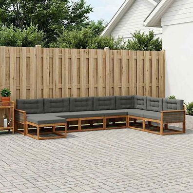 vidaXL Outdoor-Sofagarnitur 8 stk. Natur und Anthrazit