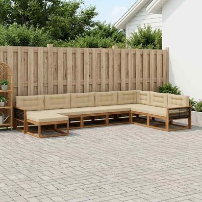 vidaXL Outdoor-Sofagarnitur 8 stk. Natur und Beige