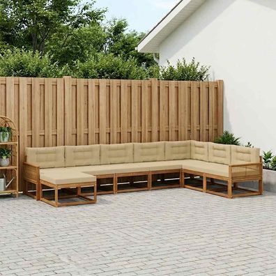 vidaXL Outdoor-Sofagarnitur 8 stk. Natur und Beige