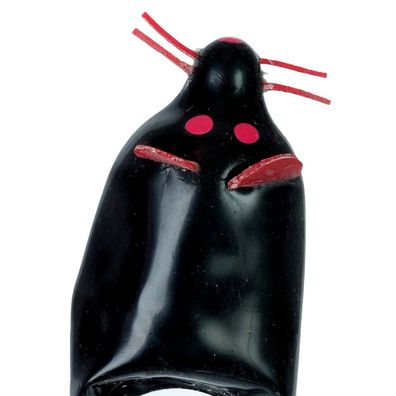 Condomerie Neuheitskondom Handbemalt Schwarze Maus XL