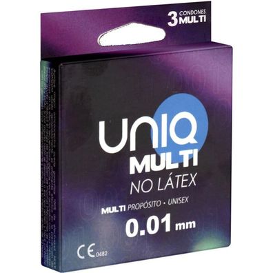 Uniq Latexfreie Kondome Multi 3er-Pack, klar