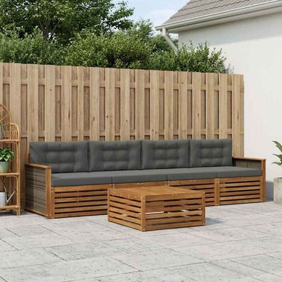 vidaXL Outdoor-Sofagarnitur 5 stk. Natur und Anthrazit
