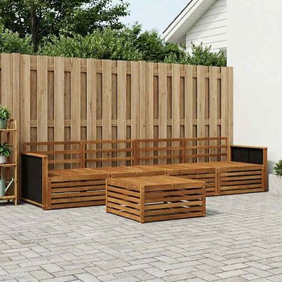 vidaXL Outdoor-Sofagarnitur 5 stk. Natur Massivholz Akazie