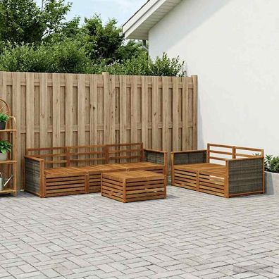 vidaXL Outdoor-Sofagarnitur 6 stk. Natur Massivholz Akazie