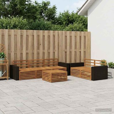 vidaXL Outdoor-Sofagarnitur 6 stk. Natur Massivholz Akazie