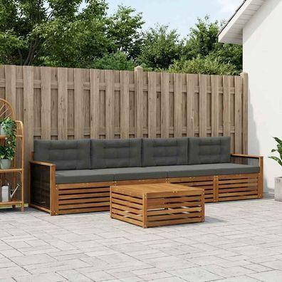 vidaXL Outdoor-Sofagarnitur 5 stk. Natur und Anthrazit