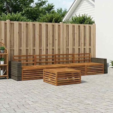 vidaXL Outdoor-Sofagarnitur 5 stk. Natur Massivholz Akazie