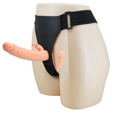Baile Doppelpenetration Strap-on mit Hohldildo, hautfarben/schwarz