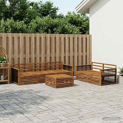 vidaXL Outdoor-Sofagarnitur 6 stk. Natur Massivholz Akazie
