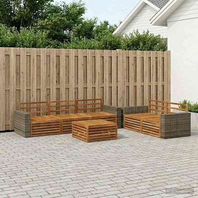 vidaXL Outdoor-Sofagarnitur 6 stk. Natur Massivholz Akazie