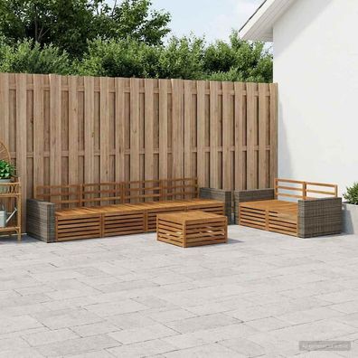 vidaXL Outdoor-Sofagarnitur 7 stk. Natur Massivholz Akazie