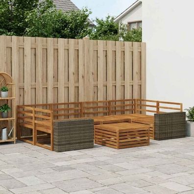 vidaXL Outdoor-Sofagarnitur 7 stk. Natur Massivholz Akazie
