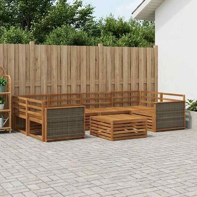 vidaXL Outdoor-Sofagarnitur 7 stk. Natur Massivholz Akazie