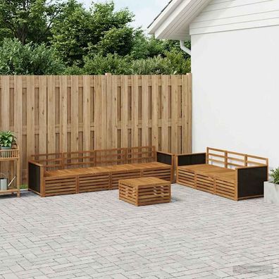 vidaXL Outdoor-Sofagarnitur 8 stk. Natur Massivholz Akazie