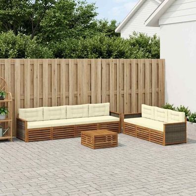vidaXL Outdoor-Sofagarnitur 8 stk. Natur und Creme