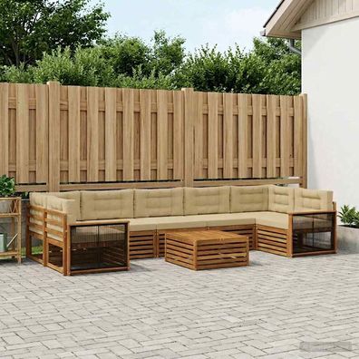 vidaXL Outdoor-Sofagarnitur 8 stk. Natur und Beige