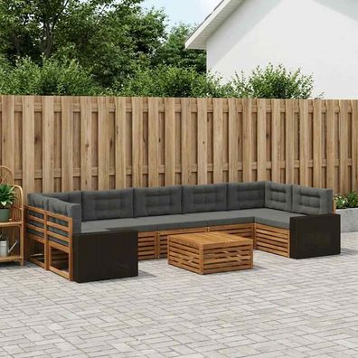 vidaXL Outdoor-Sofagarnitur 8 stk. Natur und Anthrazit