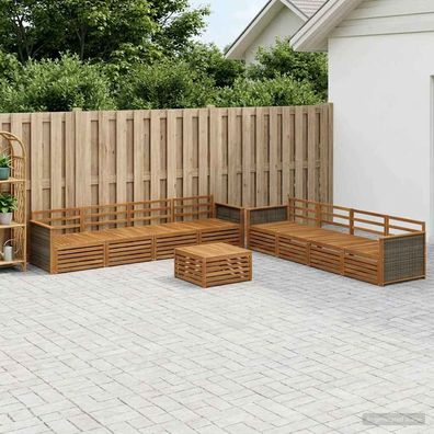 vidaXL Outdoor-Sofagarnitur 9 stk. Natur Massivholz Akazie