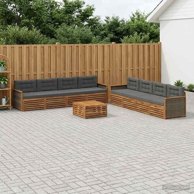 vidaXL Outdoor-Sofagarnitur 9 stk. Natur und Anthrazit