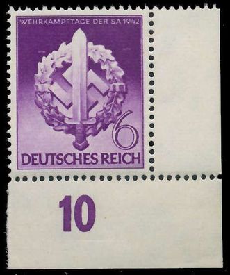 Deutsches REICH 1942 Nr 818 postfrisch ECKE-URE XA4D6DE