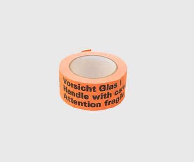 Papierklebeband „Vorsicht Glas“ – Warnhinweis für Glaspackungen