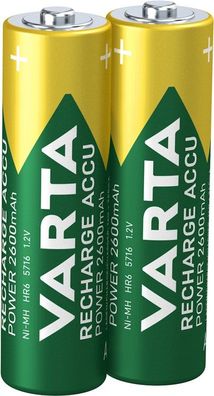 Varta 05716101402 Rechargeable Accu Power - Mignon/AA, 1,2 V, 2600 mAh, 2er Blister