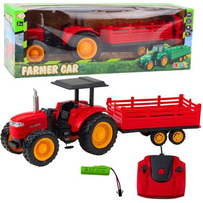 Leantoys Traktor mit Anhänger RC rot