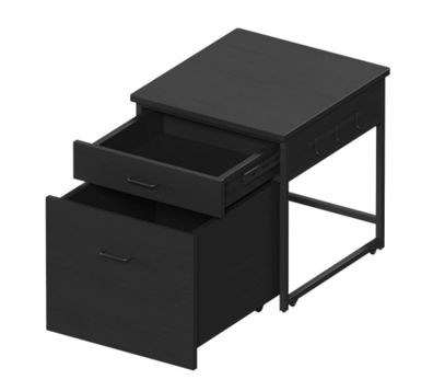 Mini Fridge Stand with Storage & Rolling Cabinet