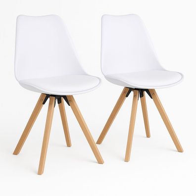 Bergen Esszimmerstuhl 2er Set – Stuhl mit Holzbeinen im skandinavischen Design