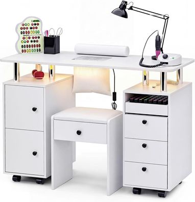 Nail Desk & Storage Stool Set