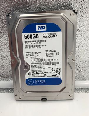 Western Digital BLUE 500GB SATA 32MB WD5000AZLX-07K2TA0 HDD Festplatte