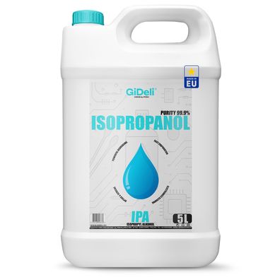 GiDeli Isopropanol 99,9% 5 Liter Reiniger Hochprozentiger Isopropylalkohol IPA