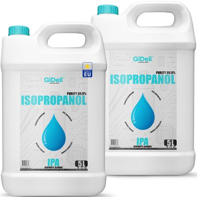 GiDeli Isopropanol 99,9% 10 Liter Reiniger Hochprozentiger Isopropylalkohol IPA