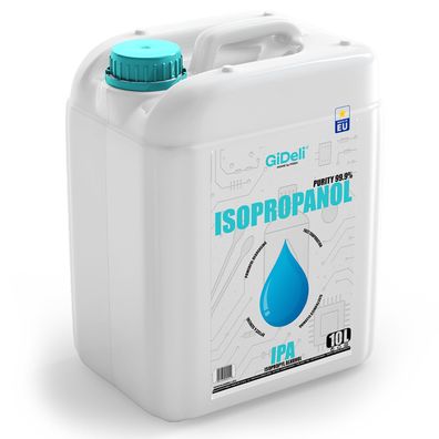 GiDeli Isopropanol 99,9% 10 Liter Reiniger Hochprozentiger Isopropylalkohol IPA