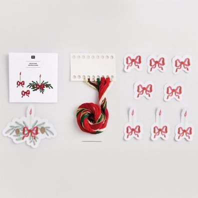 Stick & Stitch Packung "Kerzen und Schleifen"