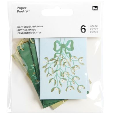 Paper Poetry Kärtchenanhänger - Mistelzweige - 6-teilig