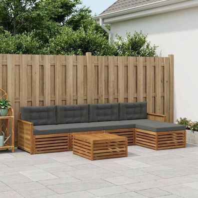 vidaXL Outdoor-Sofagarnitur 6 stk. Natur und Anthrazit