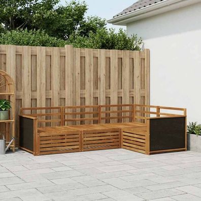 vidaXL Outdoor-Sofagarnitur 4 stk. Natur Massivholz Akazie