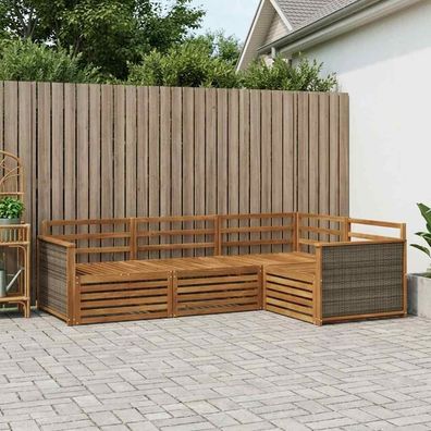 vidaXL Outdoor-Sofagarnitur 4 stk. Natur Massivholz Akazie