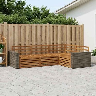 vidaXL Outdoor-Sofagarnitur 4 stk. Natur Massivholz Akazie